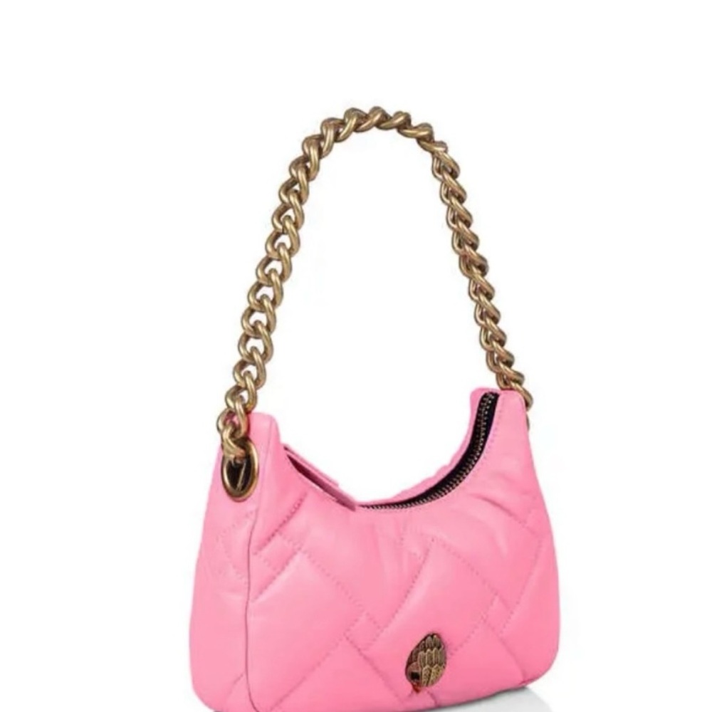 NWOT Kurt Geiger Pink Quilted Shoulder Bag with Gold Chain